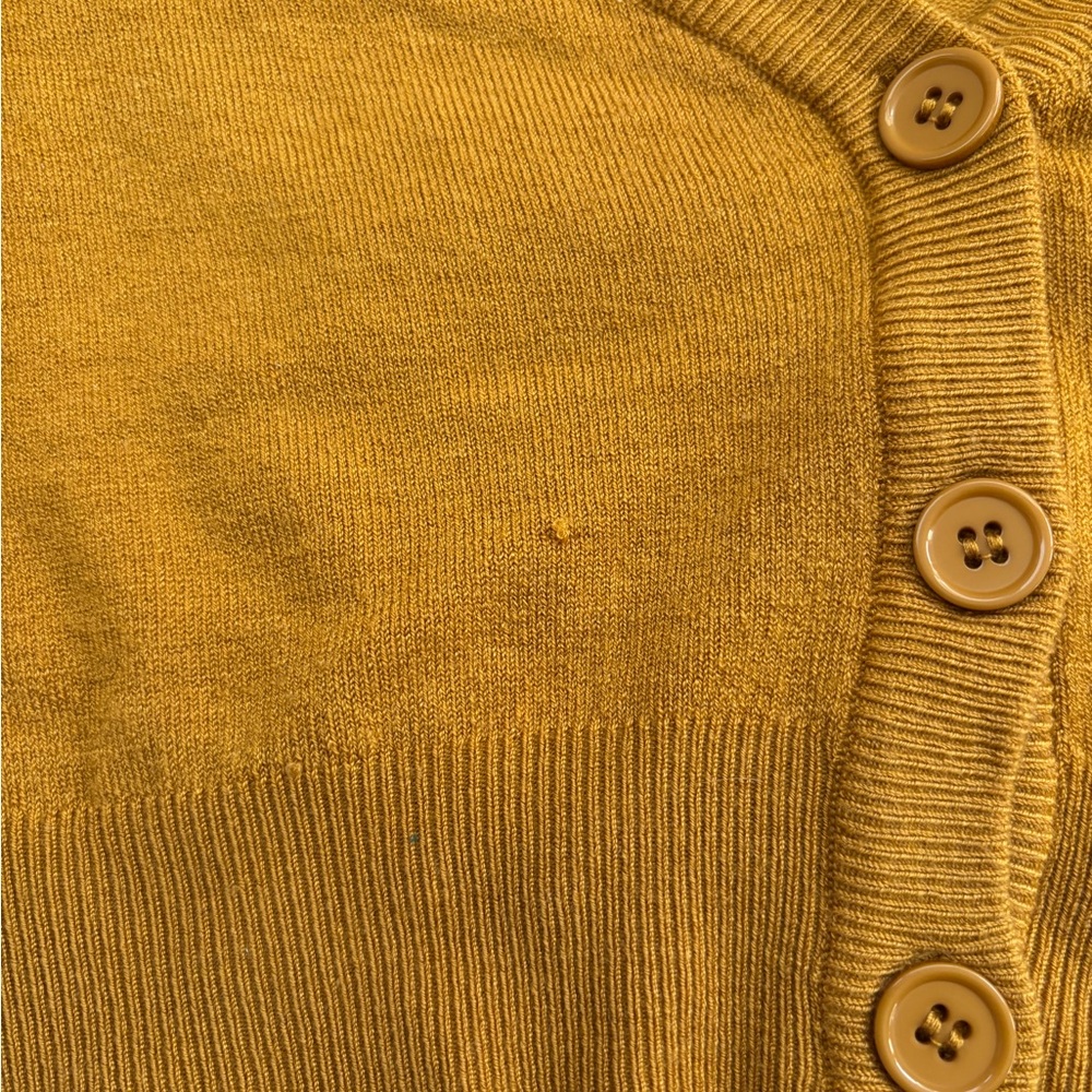 MISS LADYBUG-Mustard Yellow Crop Cardigan - Picture 3 of 6